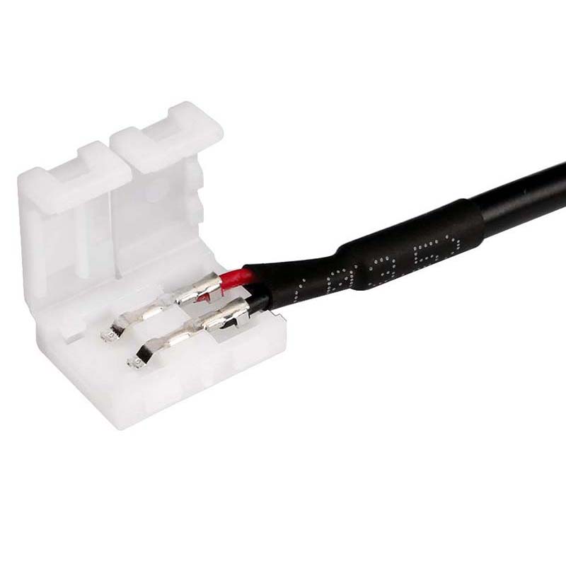 2 Pin Solderless LED Connector to 5.5*2.1mm Female Power Supply Connect Wire Cable